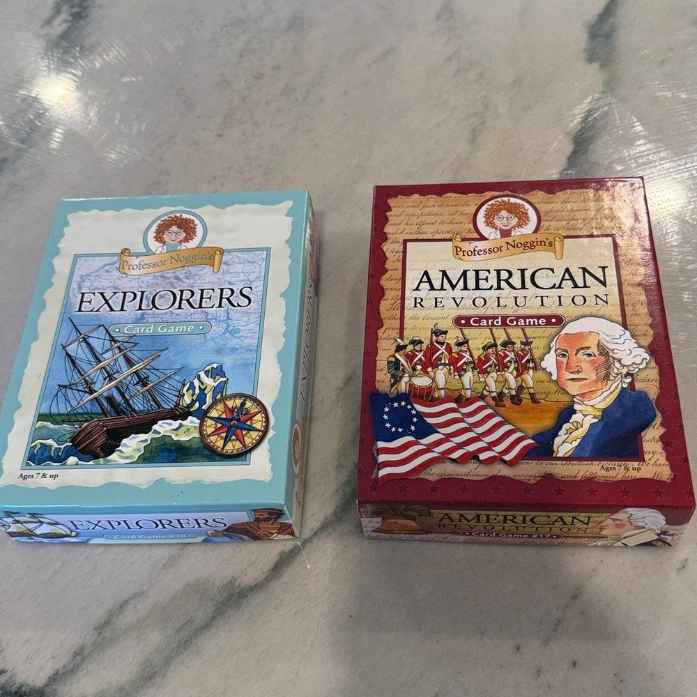 Prof Noggin's EXPLORERS & American Revolution. Gently Used. No dice. Card Game.